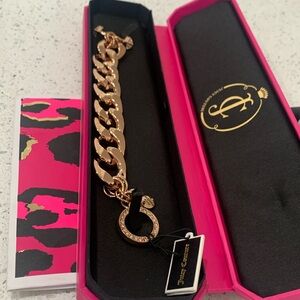 JUICY COUTURE B-Luxe Crystal Pave Large Link Bracelet ROSE GOLD NWT😍